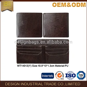 High quality PU leather wallet brown wallet for men
