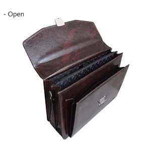 China Guangzhou strong stitching brown business pu leather briefcase