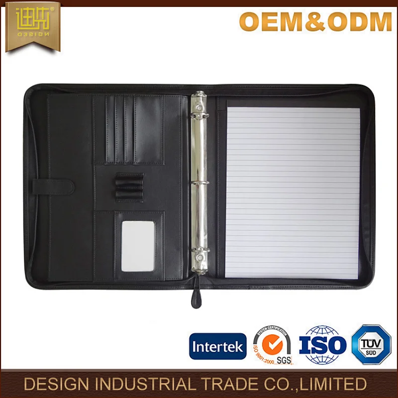 New style pu leather document portfolio case engraved padfolio