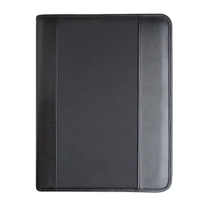 pu zippered men women a4 leather ring binder business portfolio folders