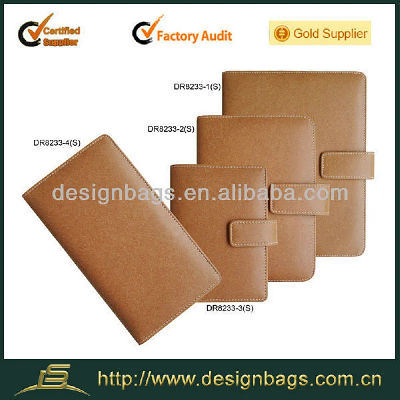 Custom printed logo notebook executive a5 PU leather diary cover with buckle