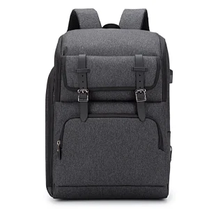 Best Price Custom Logo Nylon Zipper Hasp Black Anti-theft Laptop External USB Backpack