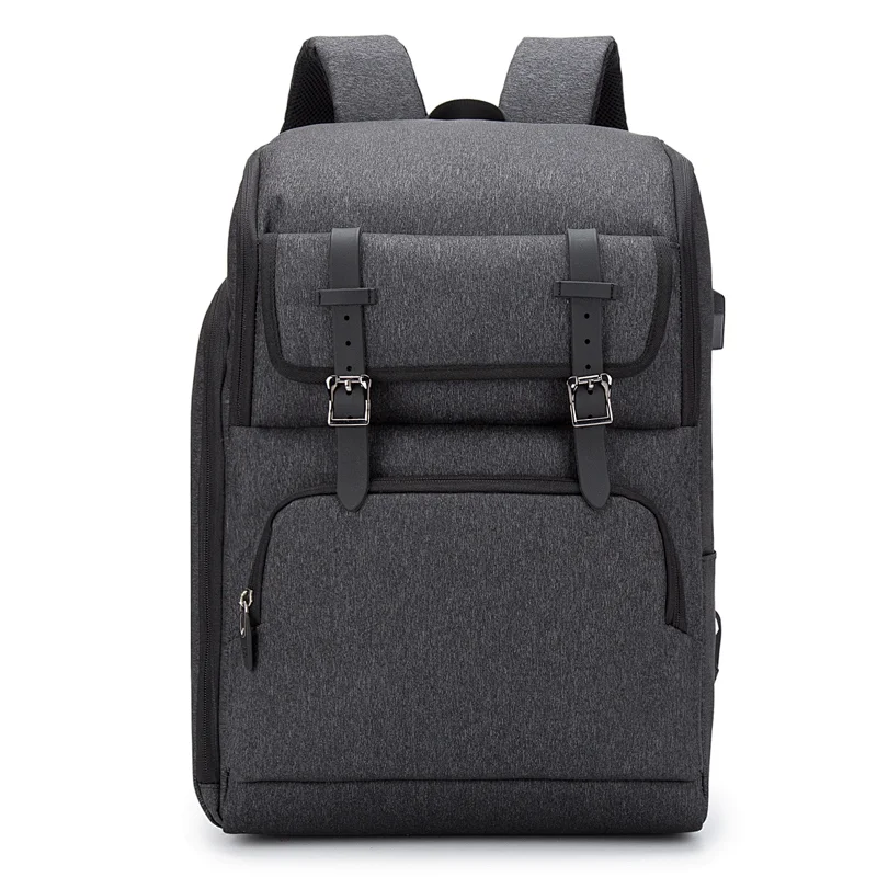 Best Price Custom Logo Nylon Zipper Hasp Black Anti-theft Laptop External USB Backpack