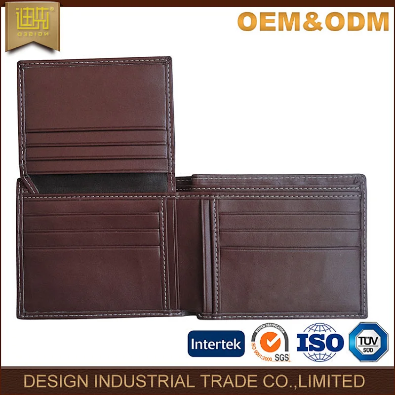 gift item promotional brown men Pu leather wallet men
