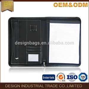 Hot sale pu organizer holder double stitching portfolio gift folder