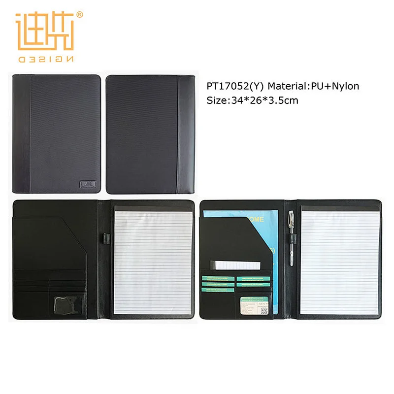 Customization expandable executive pu leather portfolio conference card folder with wholesale