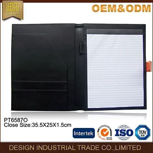 Marketing gift items promotion A4 leather portfolio file folder