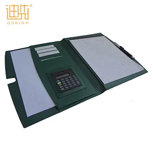 Custom made Calculator Pu leather folder and files fashion design portfolio cases