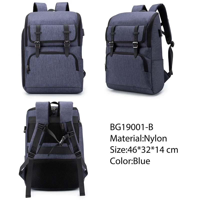 Wholesalers Custom Color High Quality Nylon Multifunctional Men School Backpack With Zipper