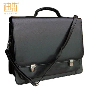 Metal lock briefcase messenger style Pu leather bag bussiness handbag for man