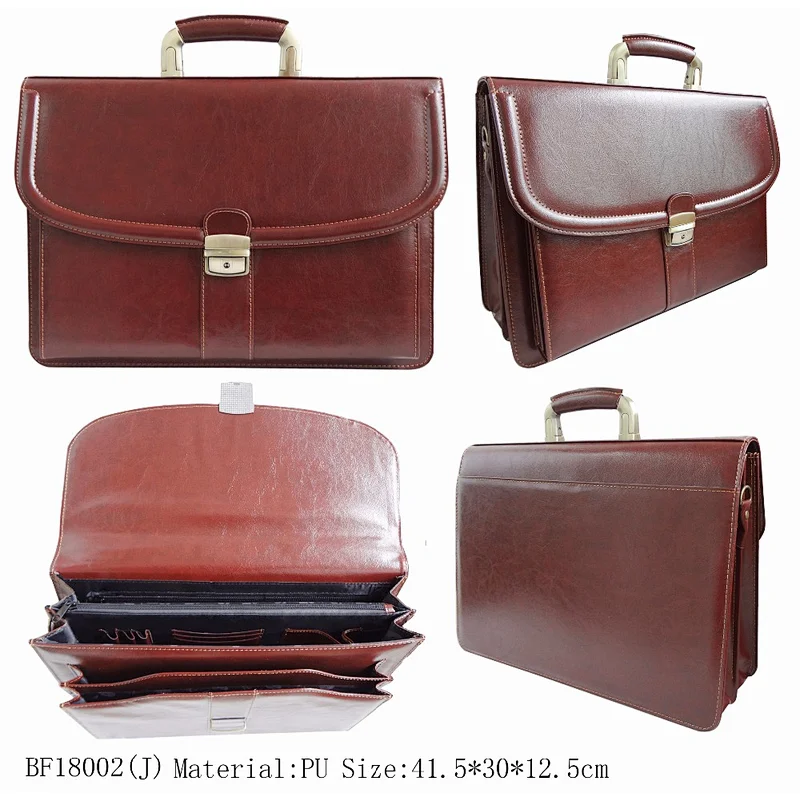 Retro Vintage Laptop Men Business Conference PU Leather Briefcase