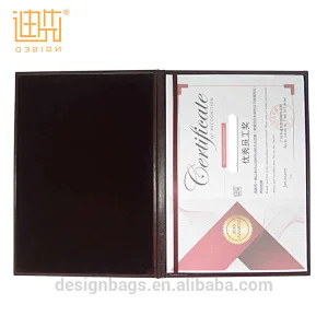 Hot Selling Fashion PU Leather Graduation Certificate Holder Factory OEM Certificate Hard Cover