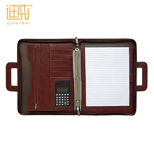 Black ladies business resume 3-ring binder folder a4 pu leather portfolio