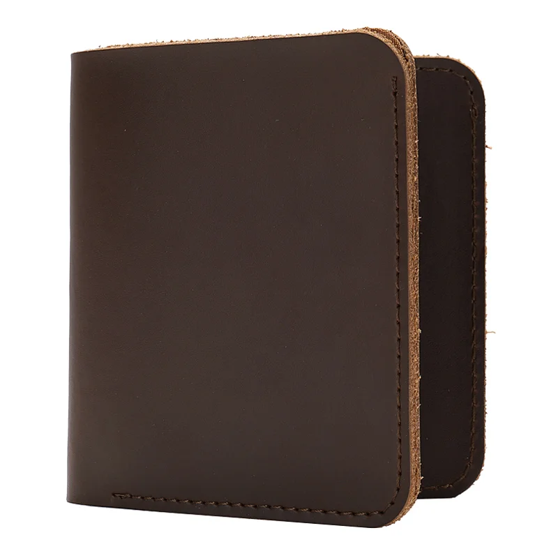 Hot sell custom design business simple secure cow hide leather wallet