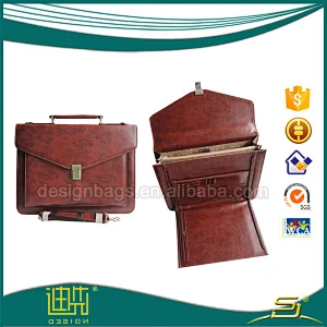 Popular pu leather briefcase with security compartment