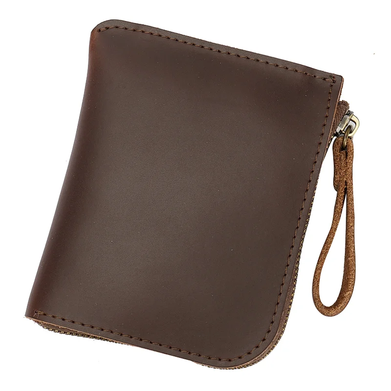 High quality slim retro cow hide genuine leather men wallets