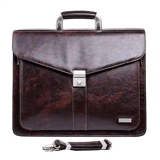 bolso maletín de piel marrón