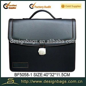 Men fashion design executive leather briefcase with special lock