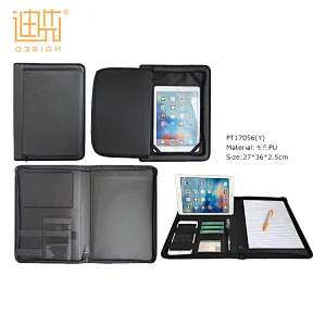 popular new style A4 zipper PU conference portfolio document file folder with calculator