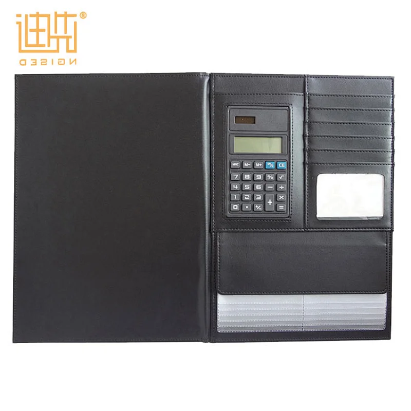 Zipper A4 Leather compendium pu portfolio file folder