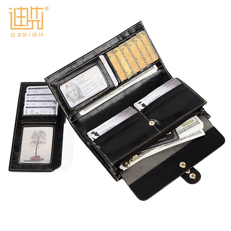 OEM leather fashion business wallets for men customized