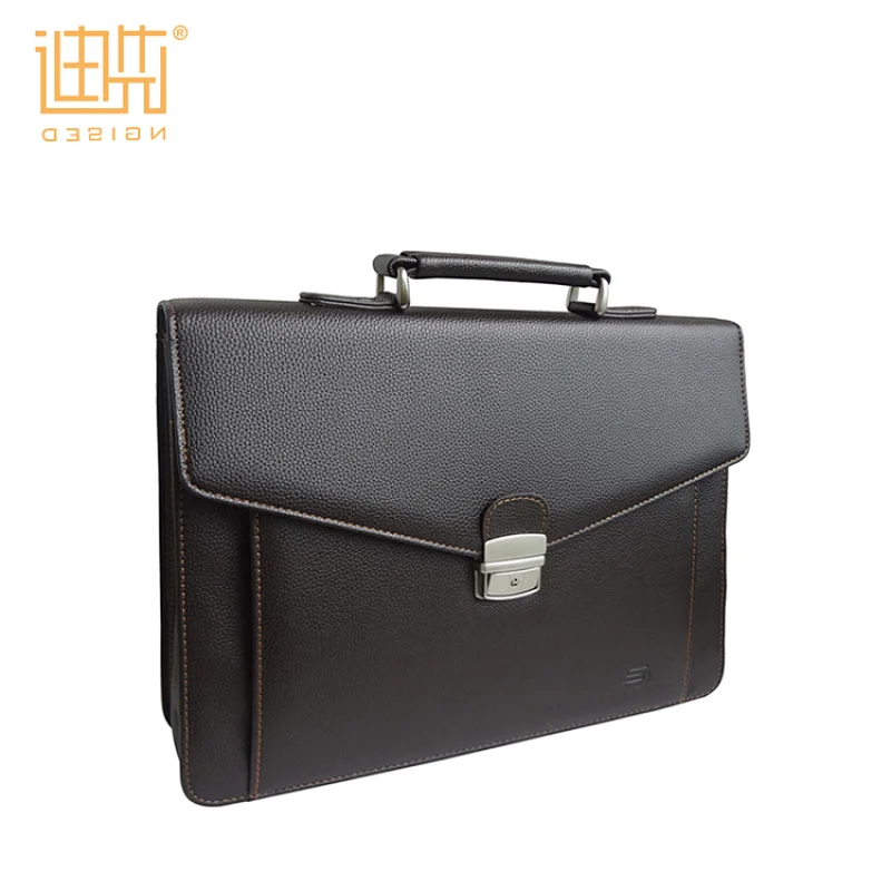 Custom brand logo men pu leather black lawyer bag briefcase