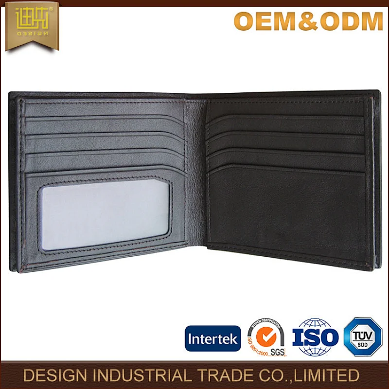 Luxury classic standard size rfid slim genuine leather men wallet