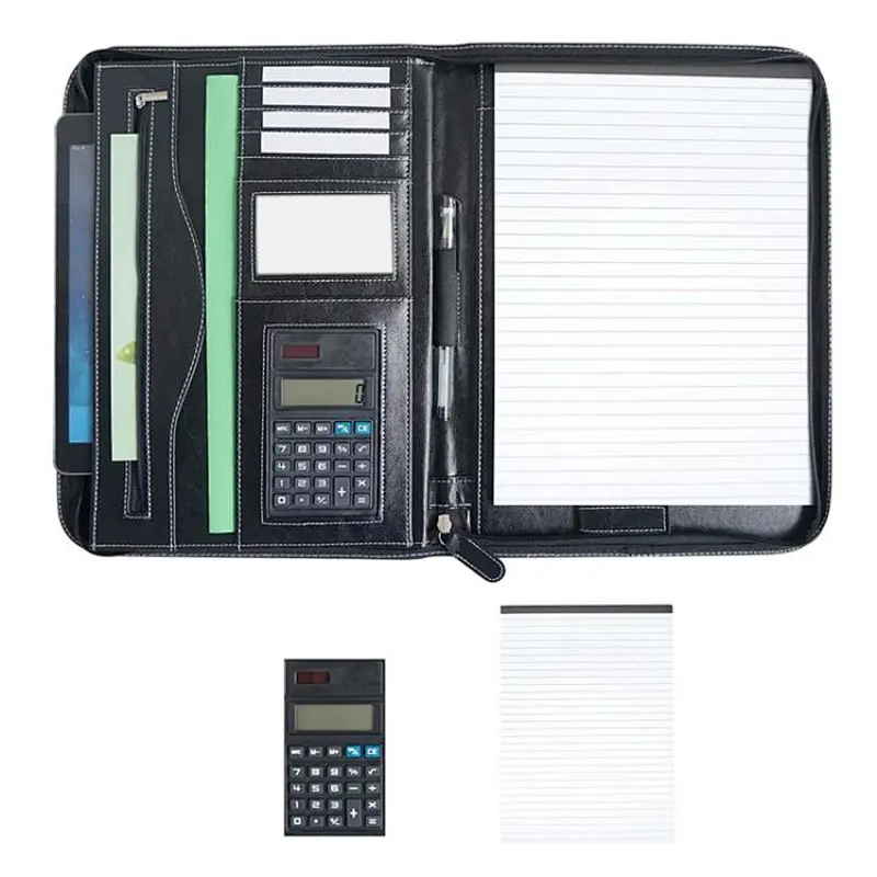 Factory Professional PU art portfolio a4 folder with power bank