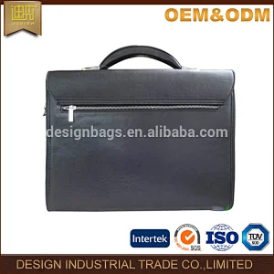 Wholesale Pu briefcase bag black executive briefcase with handle and metal lock
