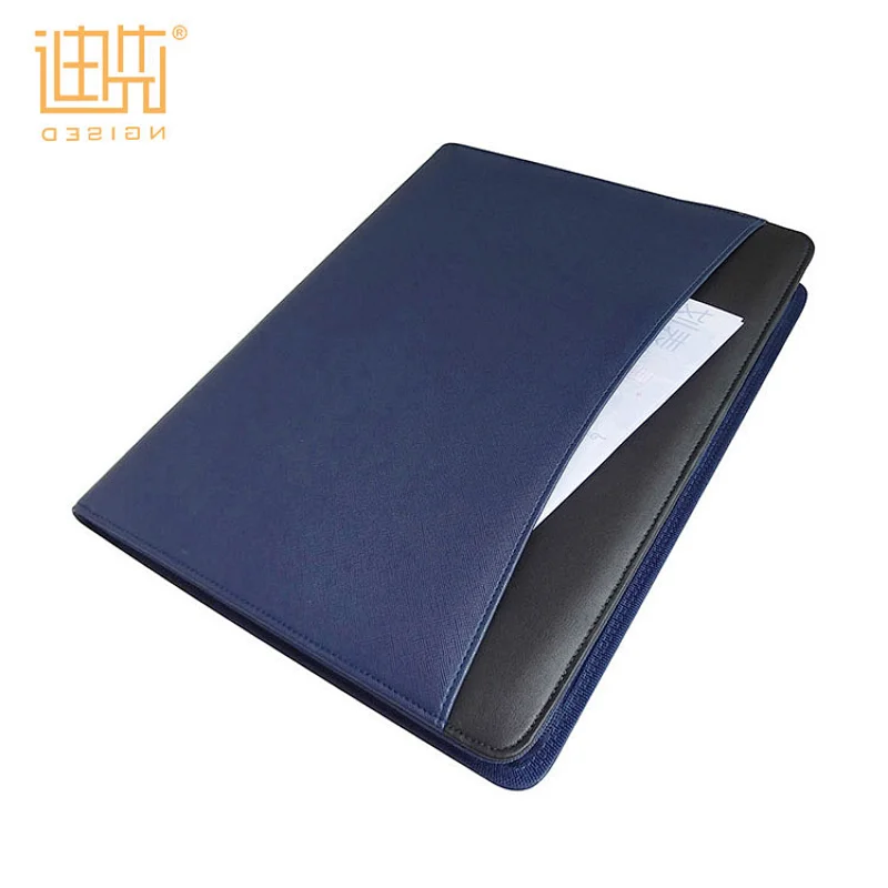Guangdong Wholesale Business Document Briefcase Blue A4 Conference PU Leather Folder