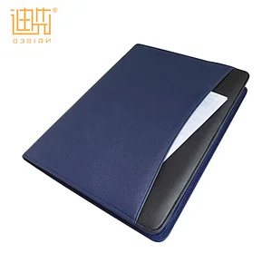Guangdong Wholesale Business Document Briefcase Blue A4 Conference PU Leather Folder