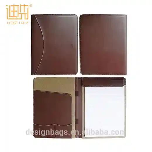 Cartera de negocios de carpeta de cuero