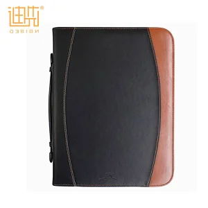 PU leather business office stationery document notepad folder presentation folder a4 zip notebook portfolio
