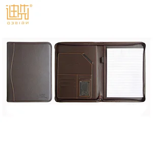 fashion pu leather custom document folder with zipper
