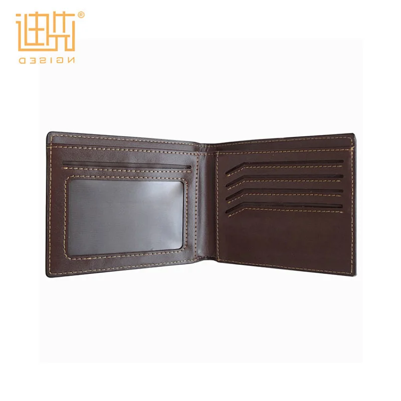 New material brown leather wallet with hot stamp logo