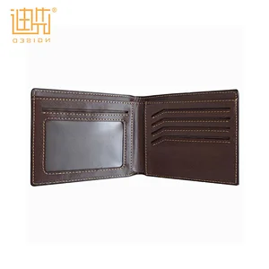 New material brown leather wallet with hot stamp logo