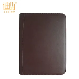 Pu Leather Zipper Business Estate Portfolio Folder With Key/Pen Holder For Aagent