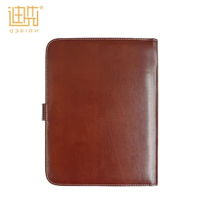 Zipper conference custom embossed logo executive document portfolio file folder