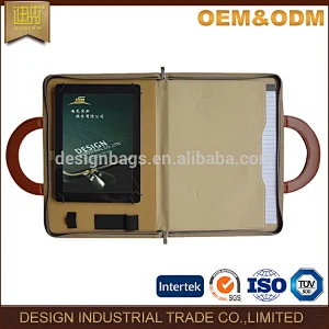 High quanty retractable handle portfilio file holder with zipper