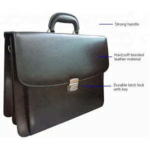 Custom trendy briefcase and wholesale business mens genuine leather briefcase