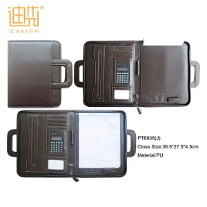 Hot sale portfolio set executive leather document file bag with handle