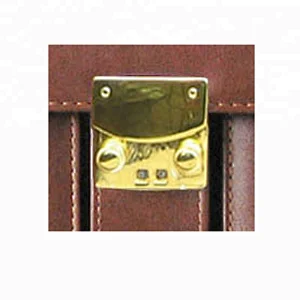 Classical pu leather briefcase with 3 document compartments