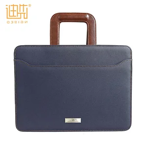 Premium Leather Men Handbag Dark Black Leather Business Briefcase