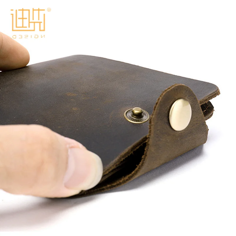 Premium foldable short male purses carbon money card hand buckle wallet