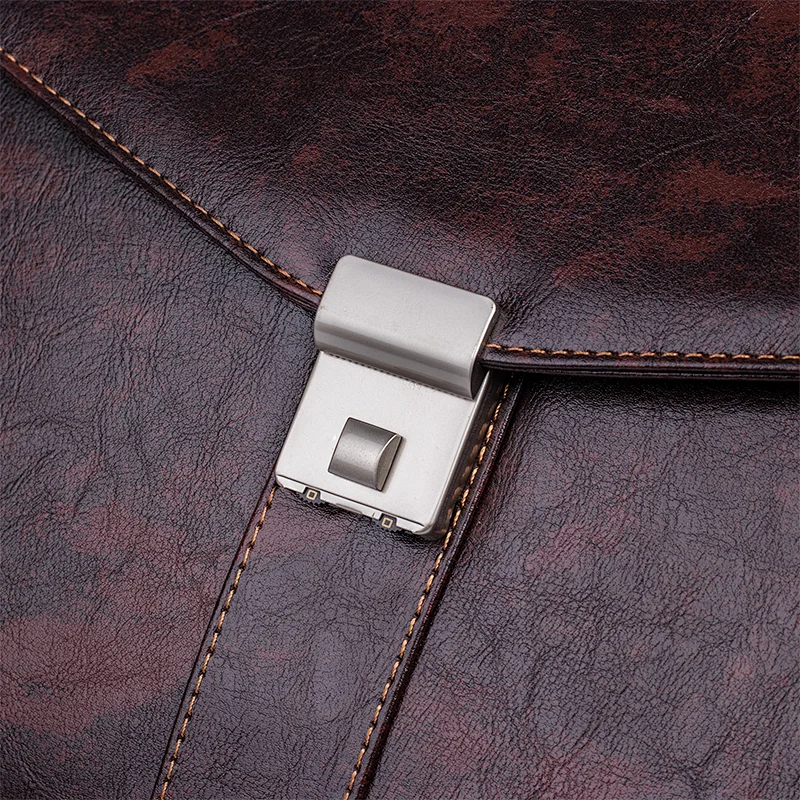 Wholesale custom logo men lawyer leather vintage hard briefcase laptop bag