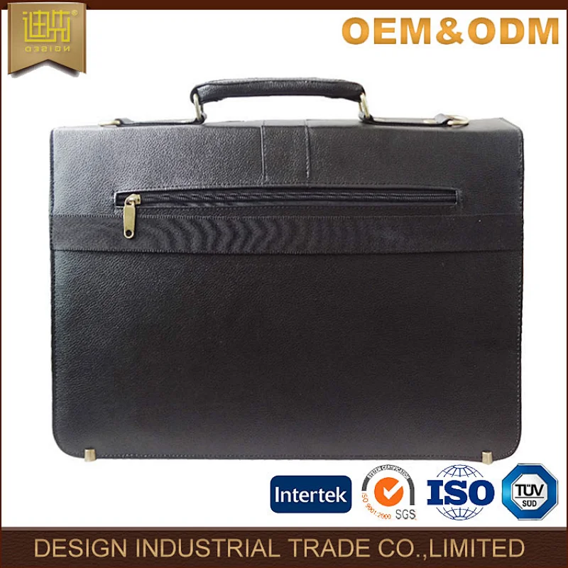 New Year fine quality a4 leather business briefcase with handle and laptop compartment