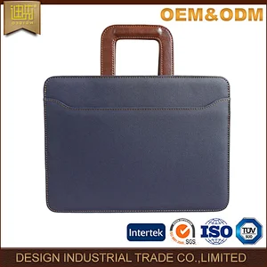 Premium Leather Men Handbag Dark Black Leather Business Briefcase