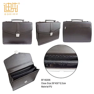 Metal lock custom logo men travel executive briefcase bag