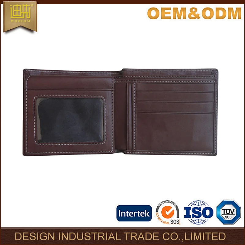 Guangzhou factory mens PU leather wallet with coin slot