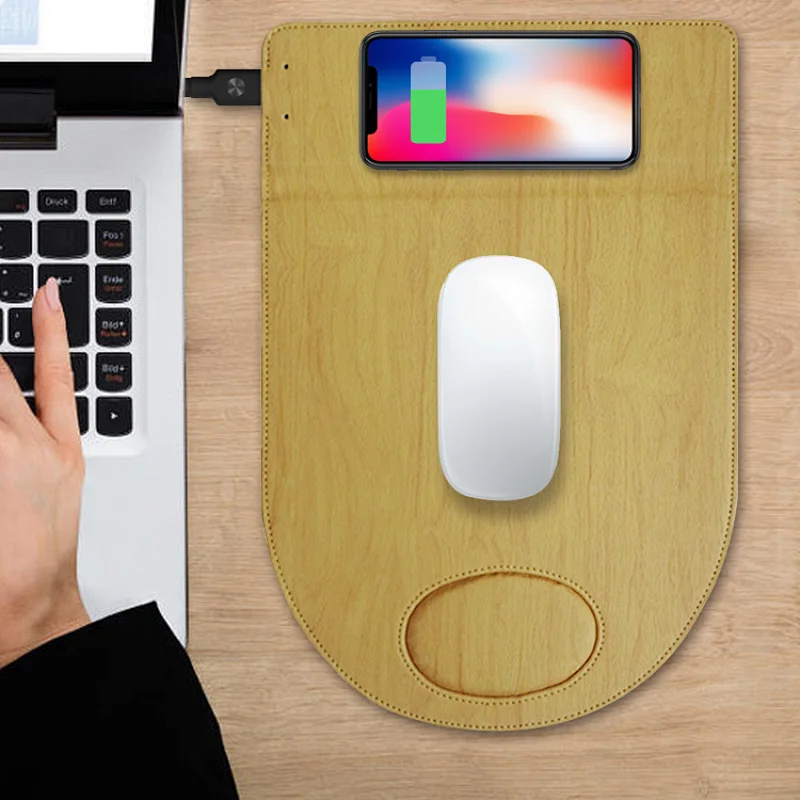 OEM new universal custom pu mouse  pad wireless charger fast for Apple